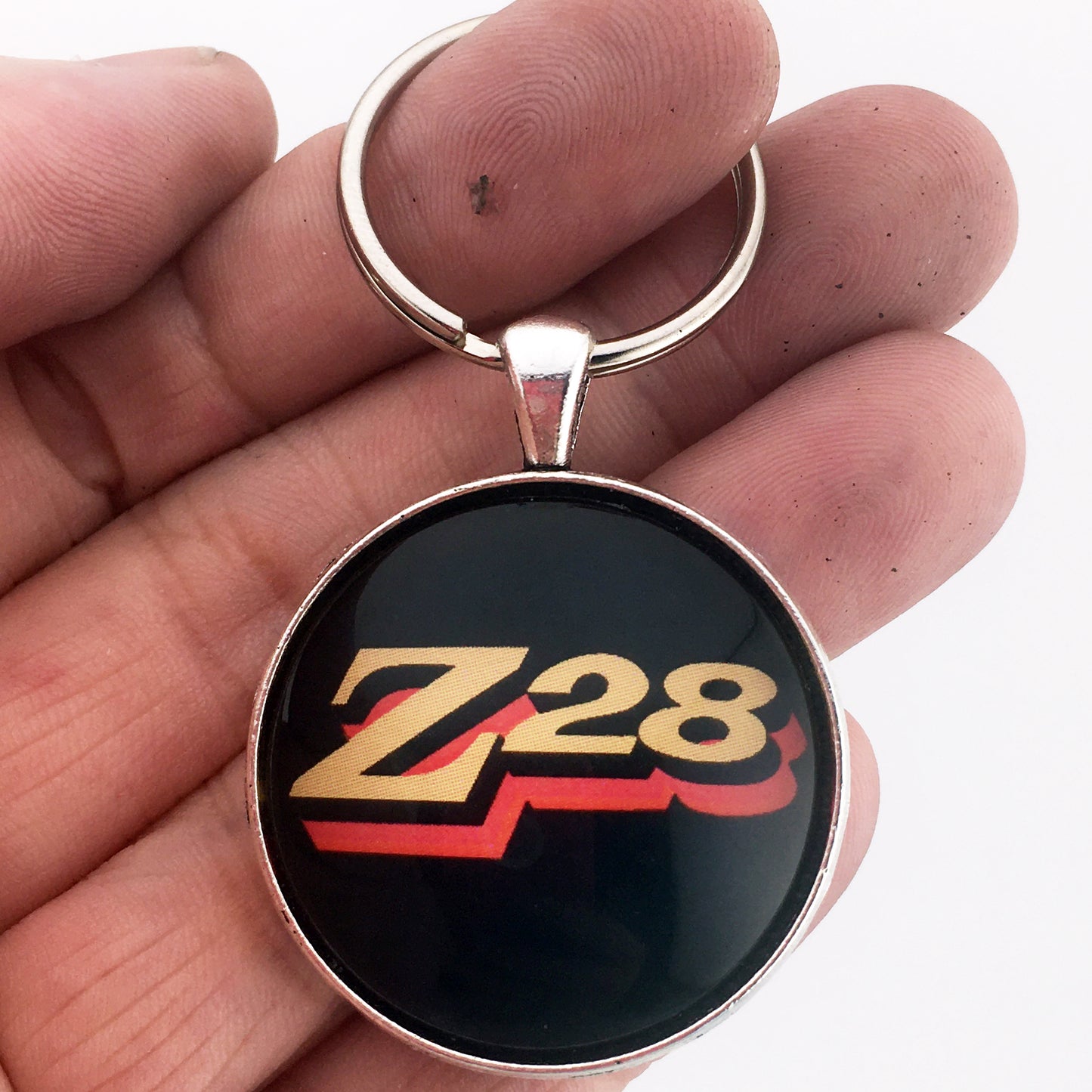 1970's Chevrolet Camaro Z28 Red Decal Grille Emblem Badge 1.2" Keychain