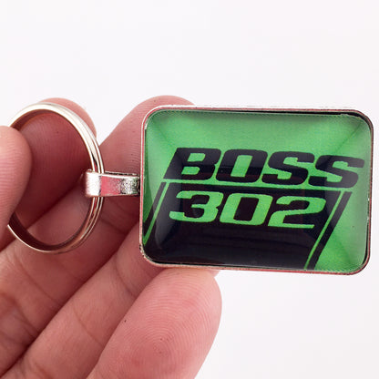 Ford Mustang Boss 302 Green 1" x 1.25" Keychain