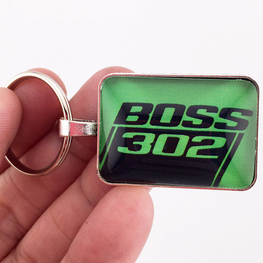 Ford Mustang Boss 302 Green 1" x 1.25" Keychain