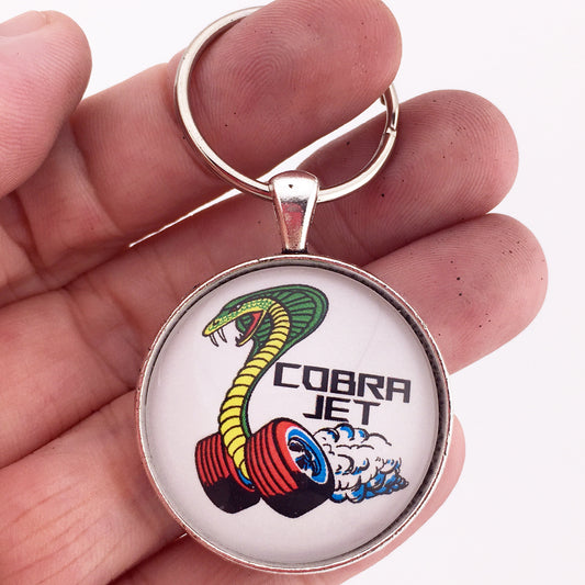 Ford Cobra Jet Emblem Ornament Badge 1.2" Keychain