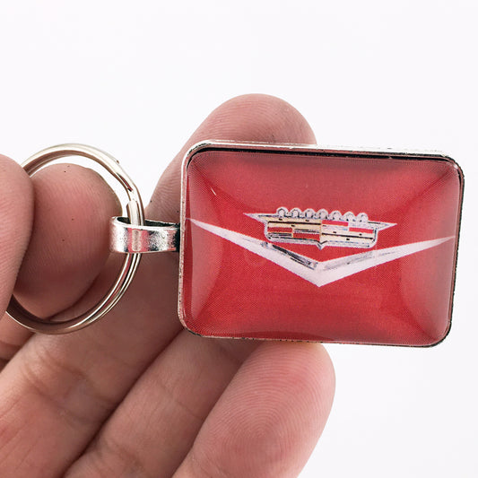 Vintage Cadillac Silver Emblem Badge Ornament 1" x 1.25" Keychain