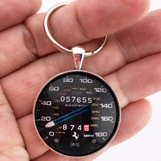 Vintage Ferrari 308 GTS 180 MPH Speedometer 1.2" Diameter Keychain