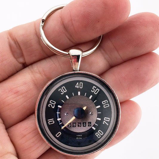 1960's Volkswagen VW 80 MPH Speedometer Gauge 1.2" Diameter Keychain
