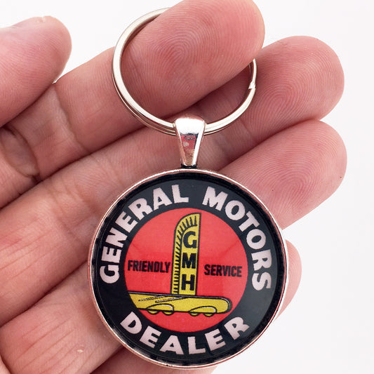 Antique General Motors Dealer Sign Emblem Badge Ornament Logo 1.2" Diameter Keychain