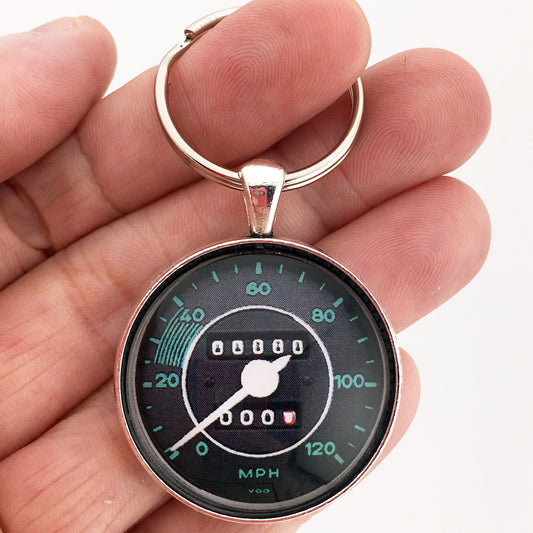 Vintage Porsche 356 120 MPH Speedometer Gauge 1.2" Diameter Keychain