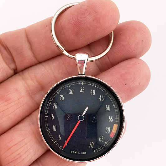 Vintage Chevrolet Corvette C2 427 RPM Gauge 1.2" Keychain