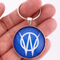 Vintage Willys Jeep Blue Emblem Logo Badge 1945-1953  1.2" Keychain
