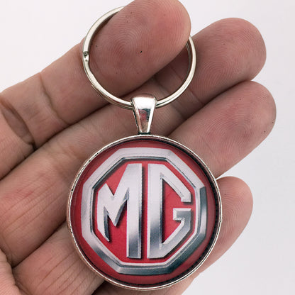 Vintage MG MGB Emblem Badge Logo 1.2" Diameter Keychain