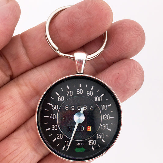 Vintage BMW 150 MPH Speedometer Gauge 1.2" Diameter Keychain