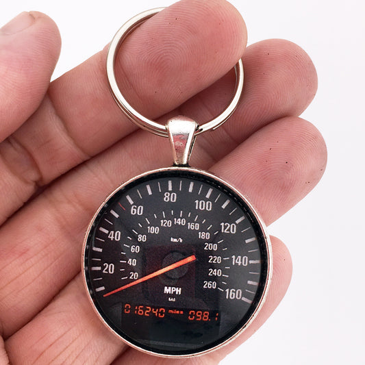 Vintage BMW 160 MPH Speedometer Gauge 1.2" Diameter Keychain