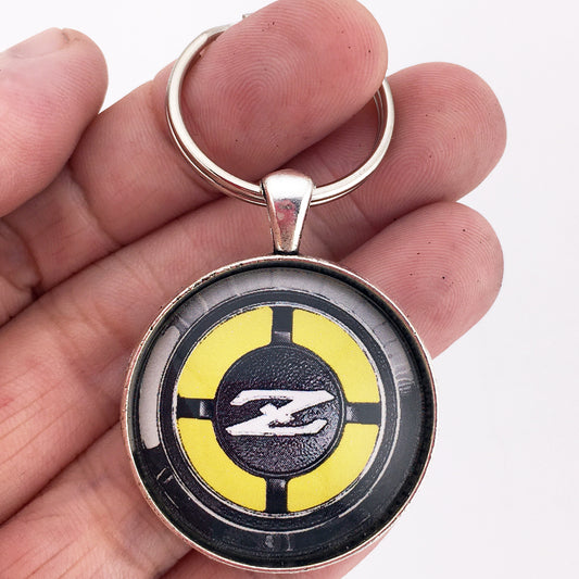 Datsun Z Sail Panel Side Drip Rail Emblem Badge Yellow 1.2" Keychain