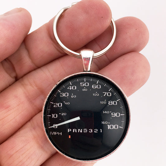 Vintage 1990's Chevrolet 100 MPH Speedometer  1.2" Keychain