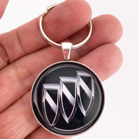 Vintage Buick Tri Crest Emblem Badge 1.2" Keychain