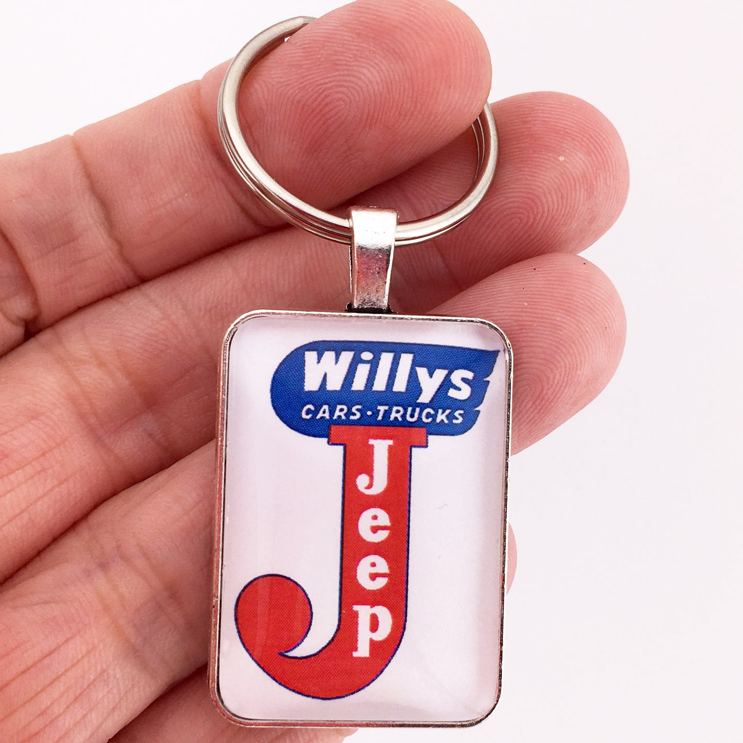 Vintage Willys Jeep Cars and Trucks Sign 1953-1963  1" x 1.25" Keychain
