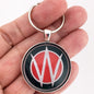 Vintage Willys Jeep Black and Red Emblem Logo Badge 1945-1953  1.2" Keychain
