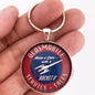 Vintage Oldsmobile Sales and Service Rocket 8 Sign 1.2" Diameter Keychain