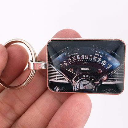 Vintage Chevrolet Bel Air 210 110 MPH Speedometer 1" x 1.25" Keychain
