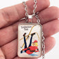 Vintage Old Maid Whitman Card Game Tumbledown Tess 1" x 1.25" 24" Necklace Chain