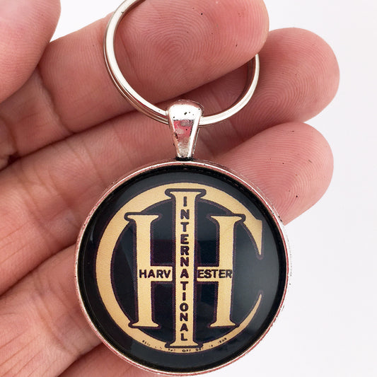 Vintage International Harvester Emblem Badge Ornament Logo 1.2" Diameter Keychain