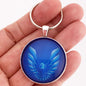 Vintage 2nd Gen Firebird Blue Hood Decal 1.2" Diameter Keychain