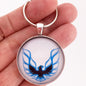 Vintage 2nd Gen Firebird Blue and White Hood Decal 1.2" Diameter Keychain