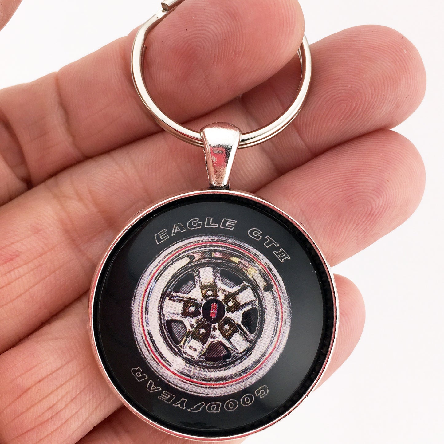 Vintage Hurst Olds Eagle GT II Rally Wheel 1.2" Diameter Keychain