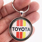 Vintage Toyota Tri Stripe Logo Emblem Badge 1.2" Keychain