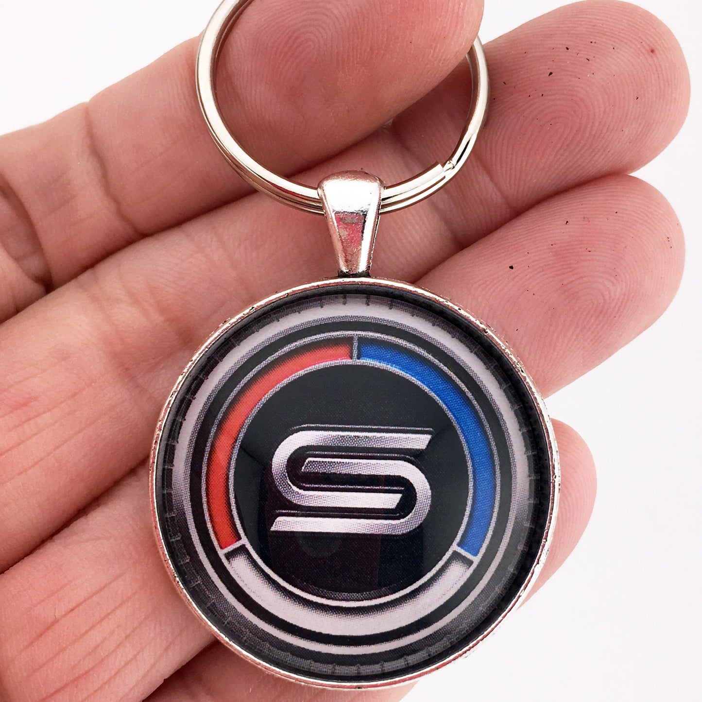 Vintage Datsun Logo Emblem Badge 1.2" Diameter Keychain