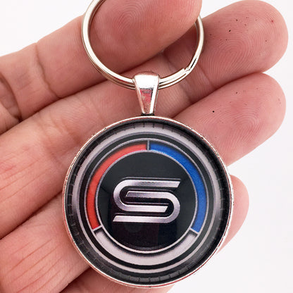 Vintage Datsun Logo Emblem Badge 1.2" Diameter Keychain