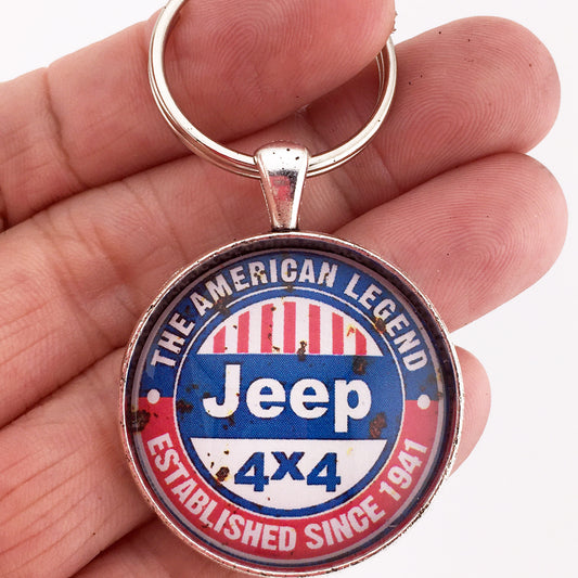 Vintage Jeep 4x4 Sign Est. 1941 American Legend 1.2" Keychain