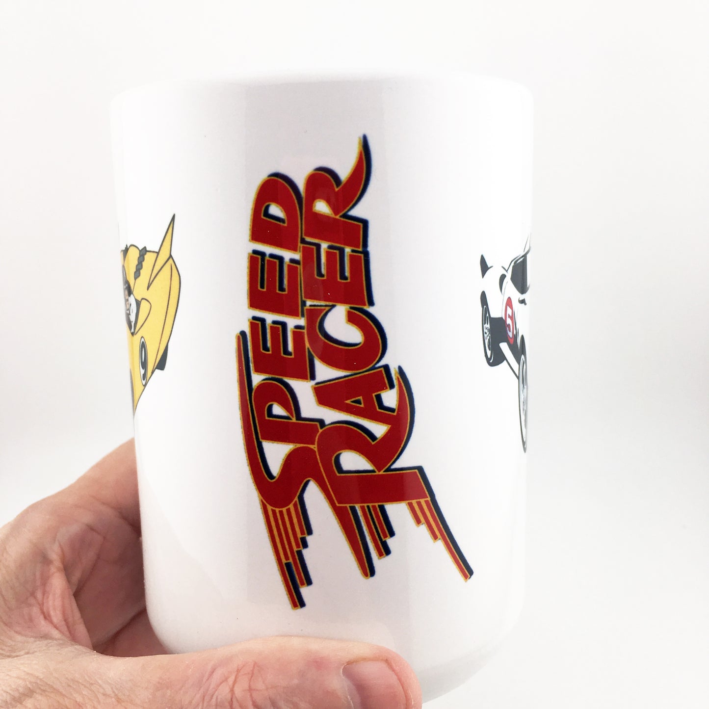 Speed Racer Mach 5 Racer X Trixie Chim Chim Gô Mifune LARGE 15 oz. Ceramic Mug