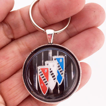 Vintage Buick Tri Crest Emblem Grille Badge 1.2" Keychain