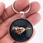 Ford Mustang Gold Pony Fender Trunk Emblem 1.2" Keychain