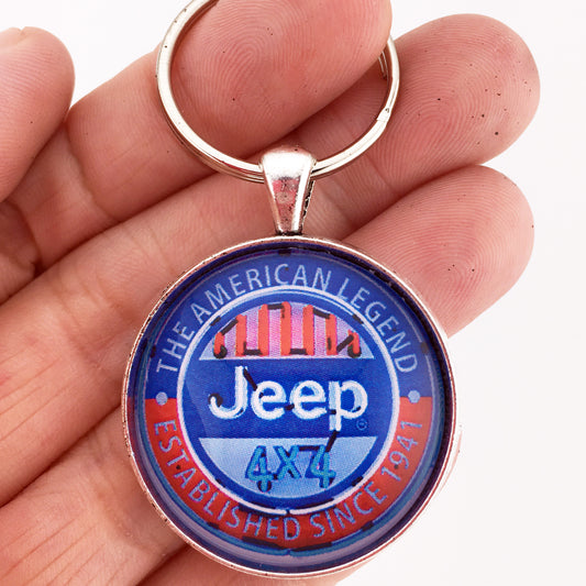 Vintage Jeep 4x4 Neon Sign Est. 1941 American Legend 1.2" Keychain
