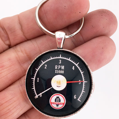 1966-1968 Ford Mustang Shelby Cobra 6K RPM Tachometer 1.2" Keychain