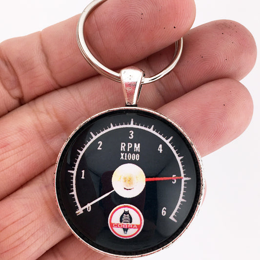 1966-1968 Ford Mustang Shelby Cobra 6K RPM Tachometer 1.2" Keychain