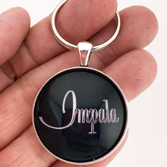 Vintage Chevy 1968 Impala Chrome Emblem Badge Ornament 1.2" Keychain