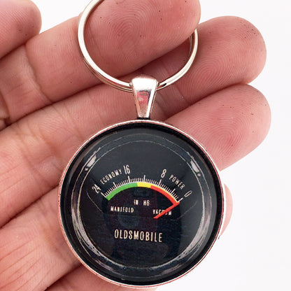 Vintage Oldsmobile 442 Manifold Vacuum Gauge 1.2" Diameter Keychain