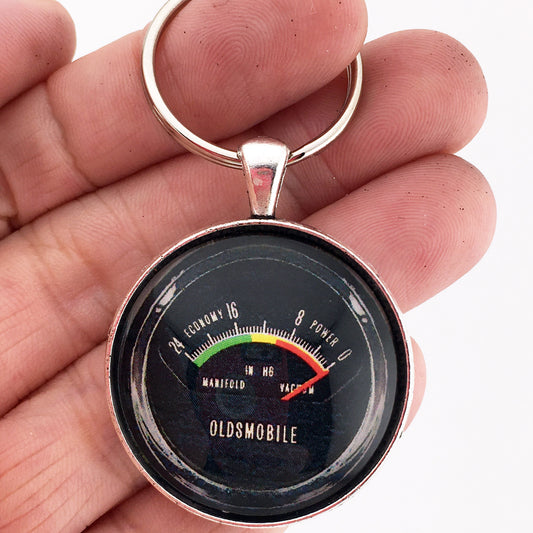 Vintage Oldsmobile 442 Manifold Vacuum Gauge 1.2" Diameter Keychain