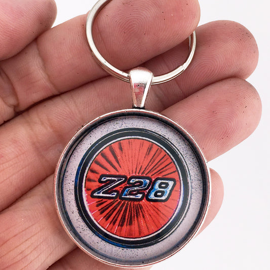 Vintage Chevrolet Camaro Z28 Red Door Panel Emblem Badge 1.2" Keychain