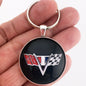 Vintage Chevrolet V Flag Fender Emblem 1.2" Diameter Keychain