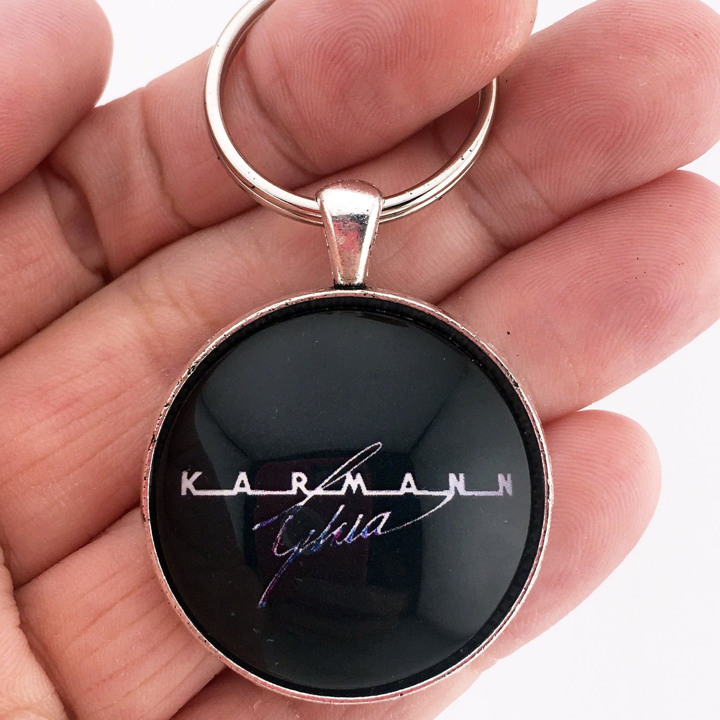 Volkswagen VW Vintage Karmann Ghia Emblem Badge Logo 1.2" Diameter Keychain