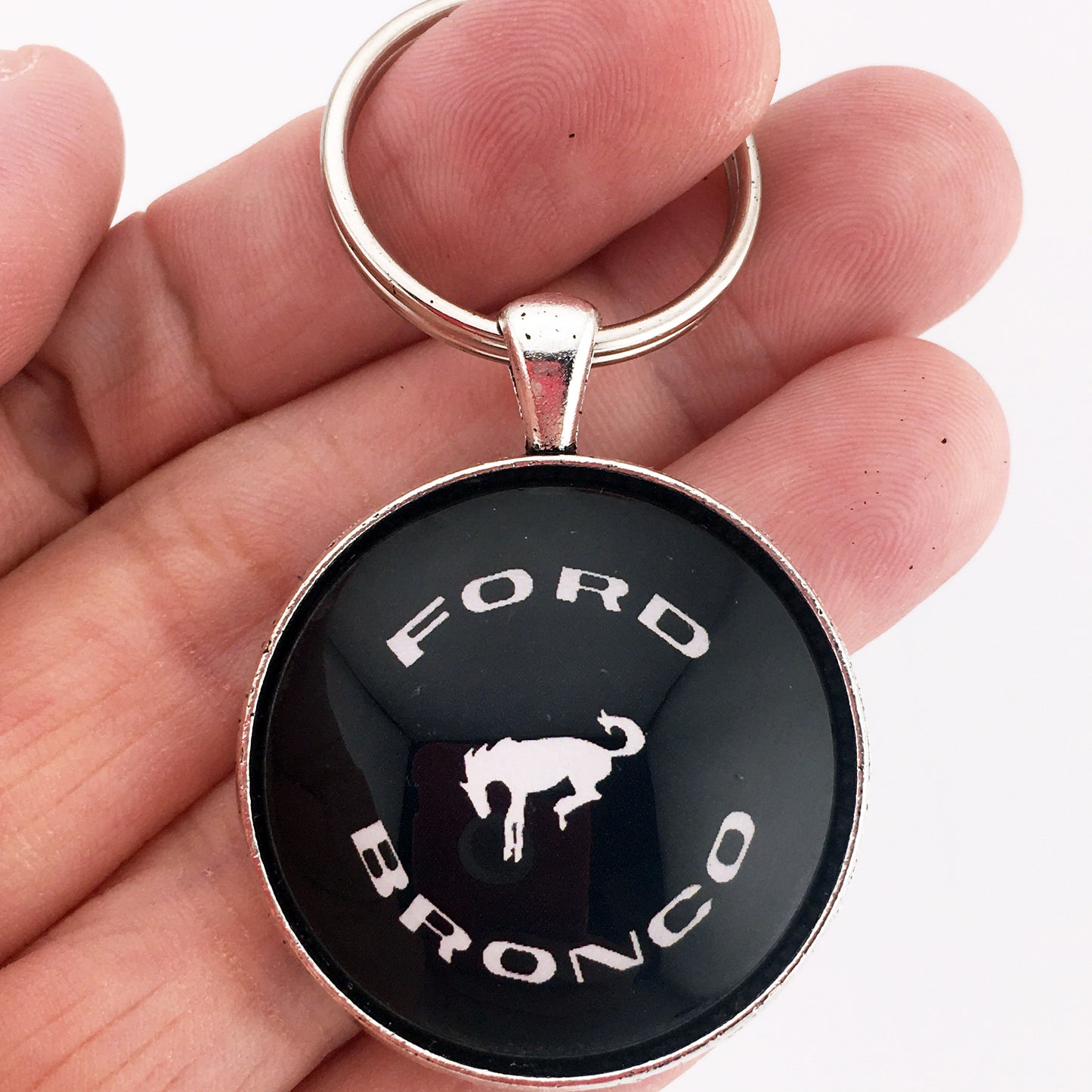 Ford Bronco Tire Cover Emblem Badge Ornament Logo 1.2" Diameter Keychain