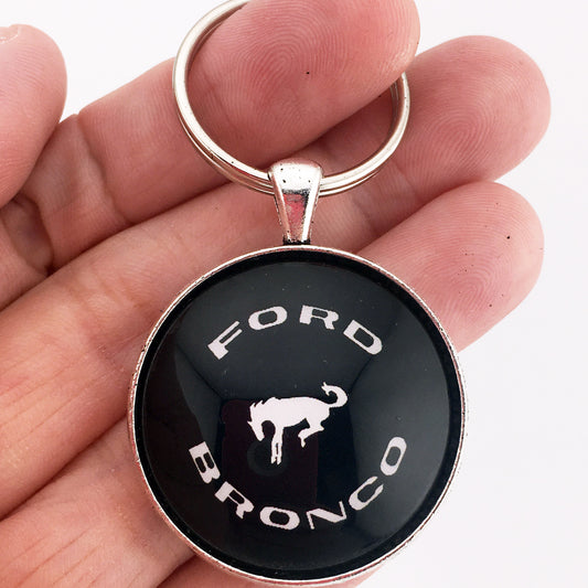 Ford Bronco Tire Cover Emblem Badge Ornament Logo 1.2" Diameter Keychain