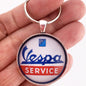 Vintage Vespa Service Sign Logo 1.2" Diameter Keychain