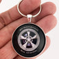 American Racing 5 Spoke Mag Wheel BF Goodrich Raised White Letter 1.2" Diameter Keychain
