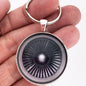 Jet Engine Turbofan Aircraft Airplane Turbine 1.2" Diameter Keychain