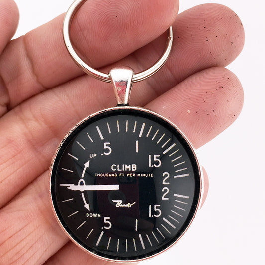 Bendix Vertical Speed Indicator Aircraft Altimeter Airplane 1.2" Diameter Keychain