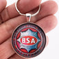 Vintage BSA British Motorcycle Emblem Badge Logo 1.2" Diameter Keychain