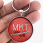 Vintage MKT Missouri Kansas Texas Railroad Line Sign 1.2" Diameter Keychain
